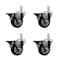 Service Caster 3.5'' Maroon Poly Wheel Swivel 7/8'' Square Stem Caster Set with Brake, 4PK SCC-SQ20S3514-PPUB-MRN-PLB-78-4 - alternate 1